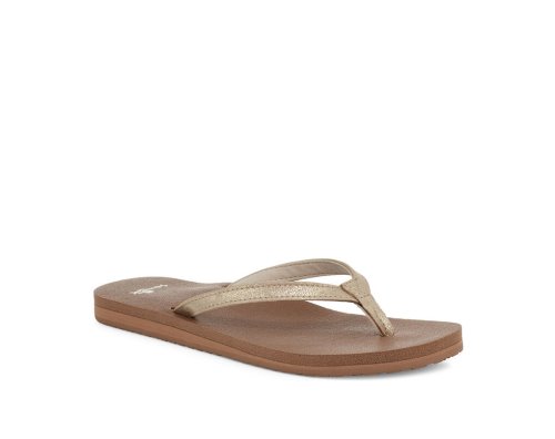 Sanuk Womens Yoga Joy Shimmer Metallic Brown Sandals | SOTVCP731